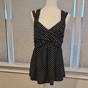 Torrid Black and White Polka Dot Blouse